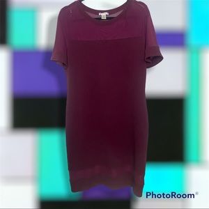 Bozzolo Bodycon Dress Burgundy with Sheer Panels Size 2X NWOT